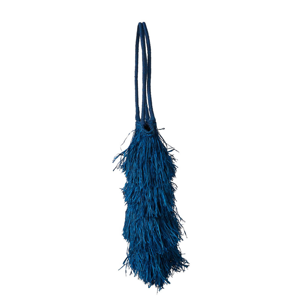 Blue Sasha Woven Raffia Tote - The Well Appointed House