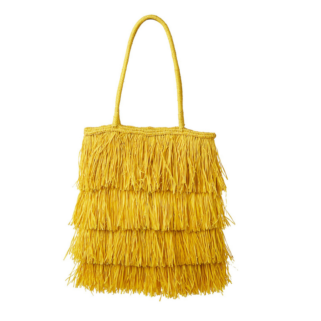 Yellow Sasha Woven Raffia Tote - The Well Appointed House