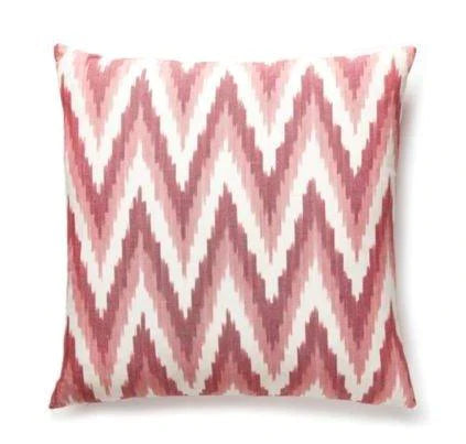 Scalamandre Adras Coral Ikat Weave Pillow - Pillows - The Well Appointed House