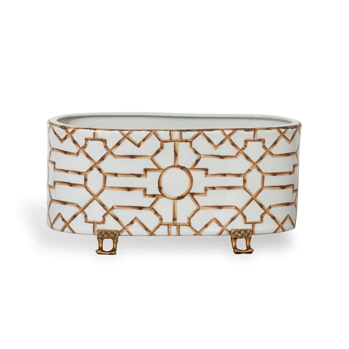 indoor oval planter Scalamandre Baldwin White Oval Planter – The Well Appointed House