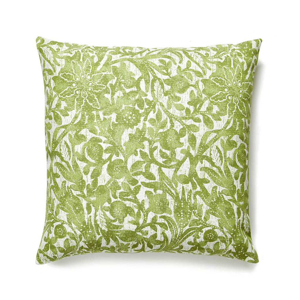 Scalamandre Bali Outdoor Palm Green Floral Decorative Throw Pillow - Outdoor Pillows - The Well Appointed House