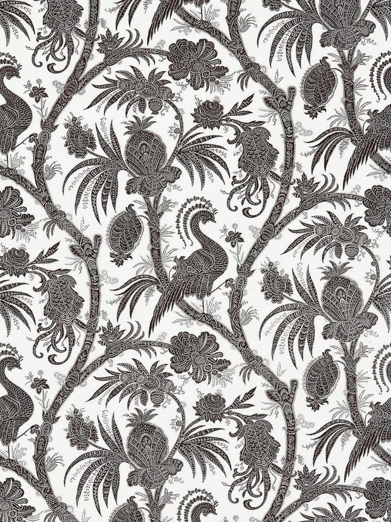 Scalamandre Balinese Peacock Wallcovering in Java Brown - Wallpaper - The Well Appointed House
