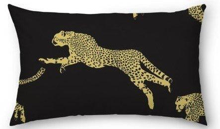 Scalamandre Black Magic Leaping Cheetah Decorative Lumbar Pillow - Pillows - The Well Appointed House