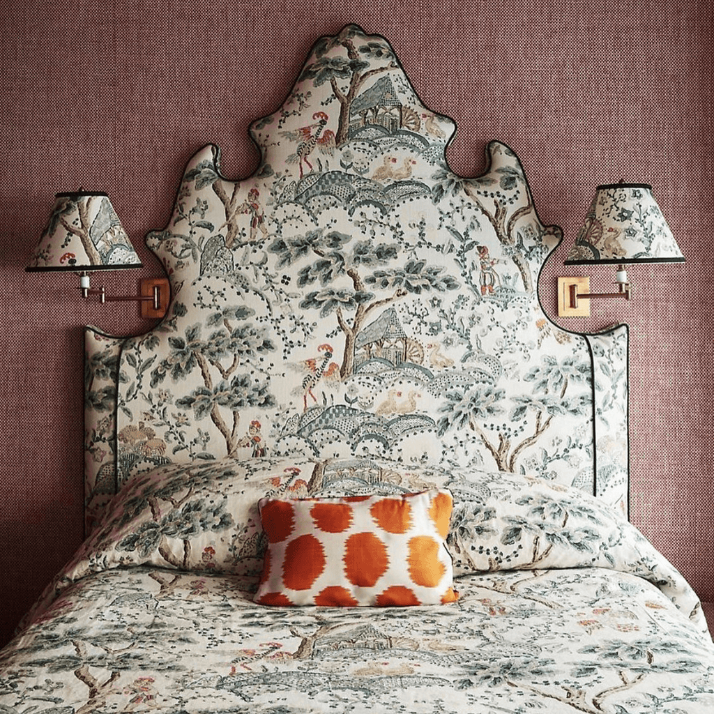 Scalamandre Kelmescott Hand Block Print in Leaf Green on Ivory - Fabric by the Yard - The Well Appointed House