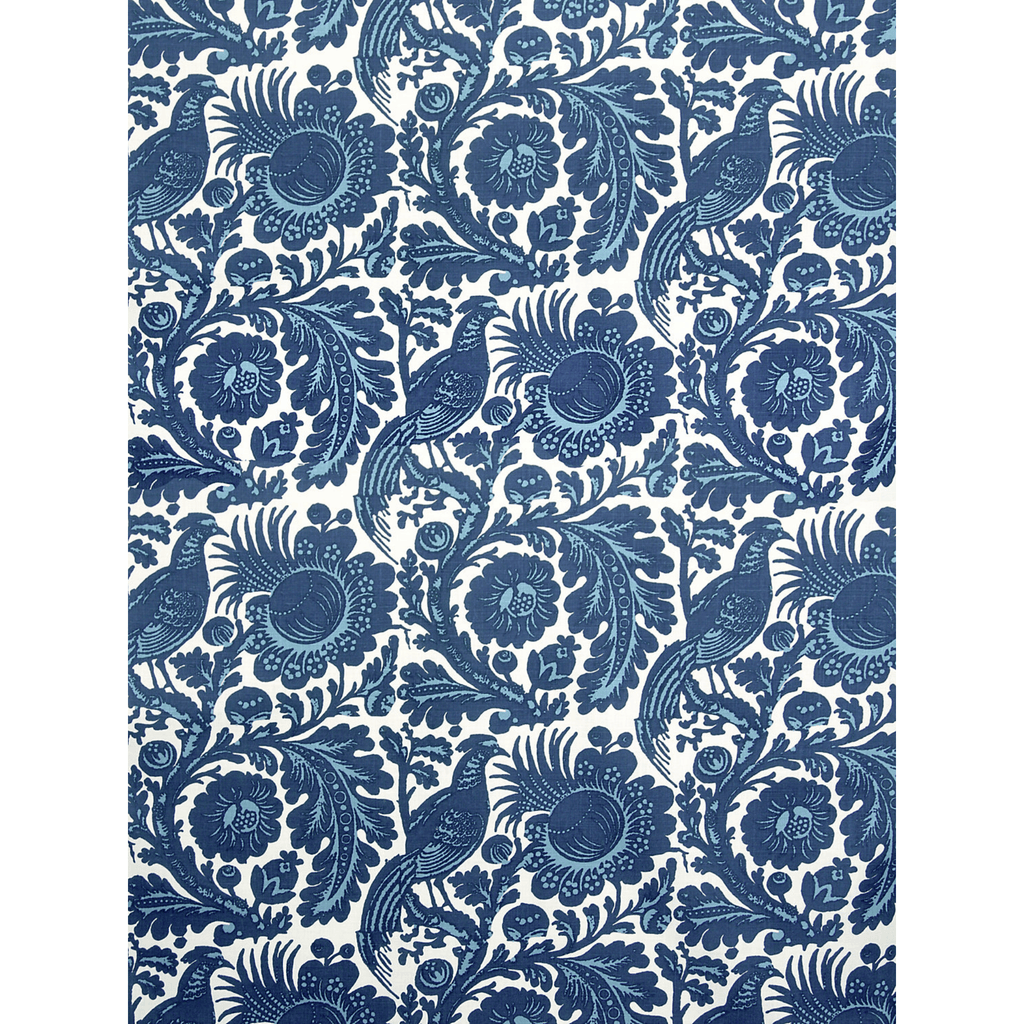 Scalamandre Resist Print Fabric in Light & Dark Blue on White - Fabric by the Yard - The Well Appointed House