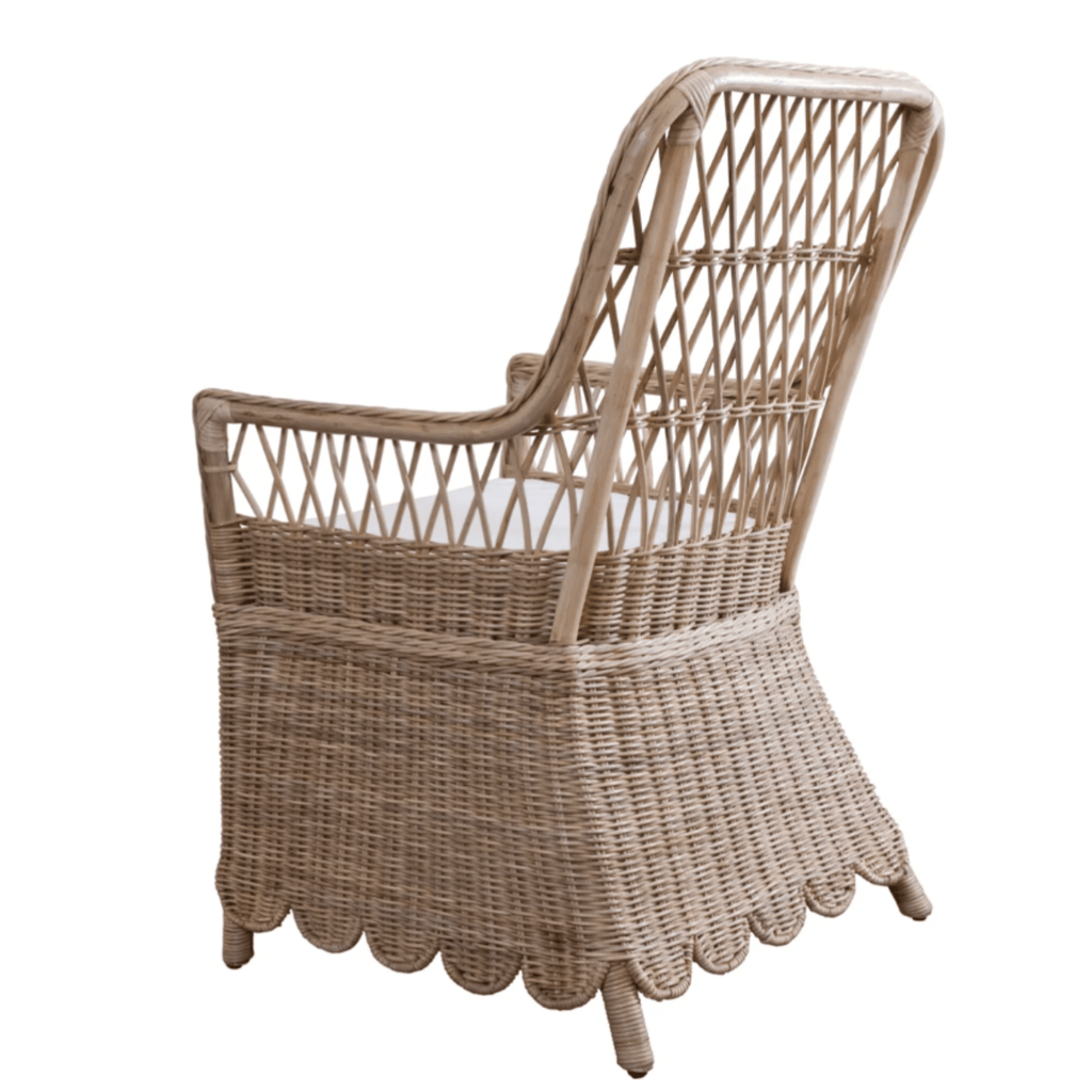 Scalloped Edge Woven Lattice Back Chair - Dining Chairs - The Well Appointed House
