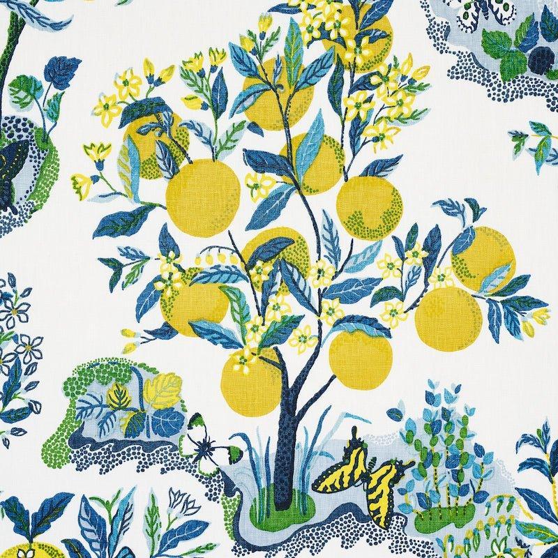 Schumacher Citrus Garden Fabric in Pool - Fabric - The Well Appointed House