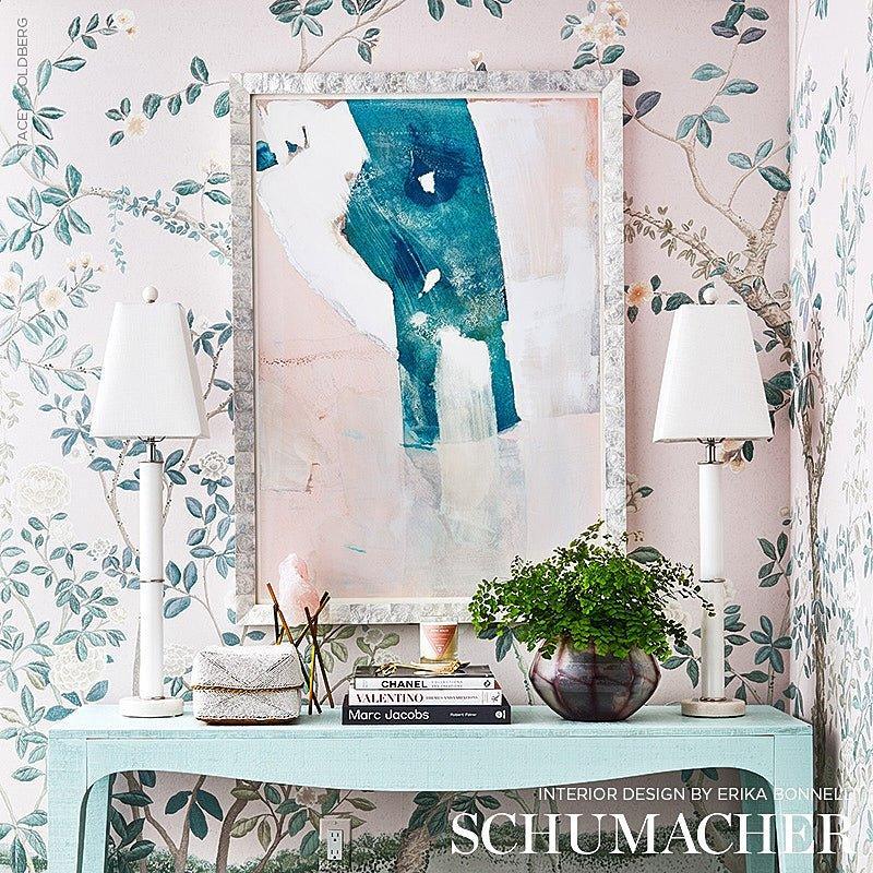 Schumacher Madame De Pompadour Panel Wallpaper in Blush - Wallpaper - The Well Appointed House