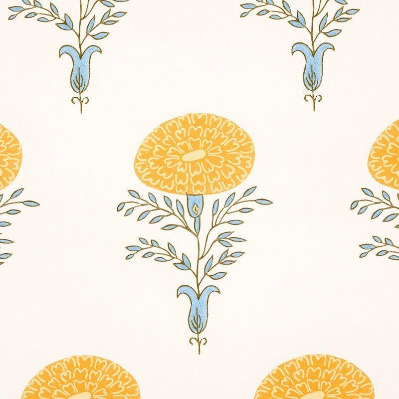 Schumacher Marigold Wallpaper in Yellow - Wallpaper - The Well Appointed House