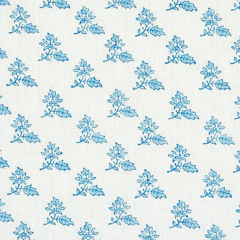 Schumacher Torbay Hand Blocked Print Fabric in Blue - Fabric - The Well Appointed House