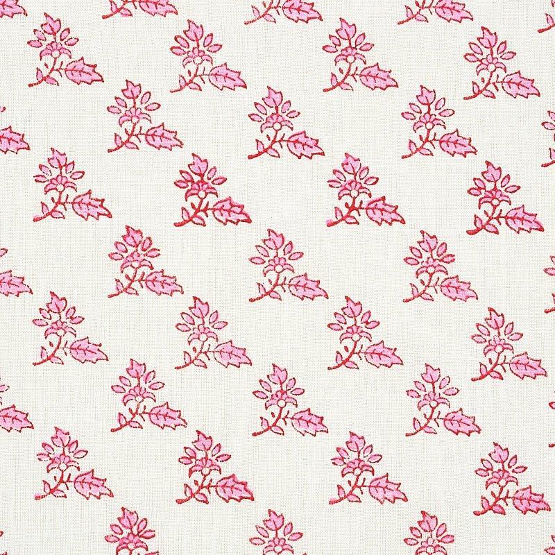 Schumacher Torbay Hand Blocked Print Fabric in Pink - Fabric - The Well Appointed House