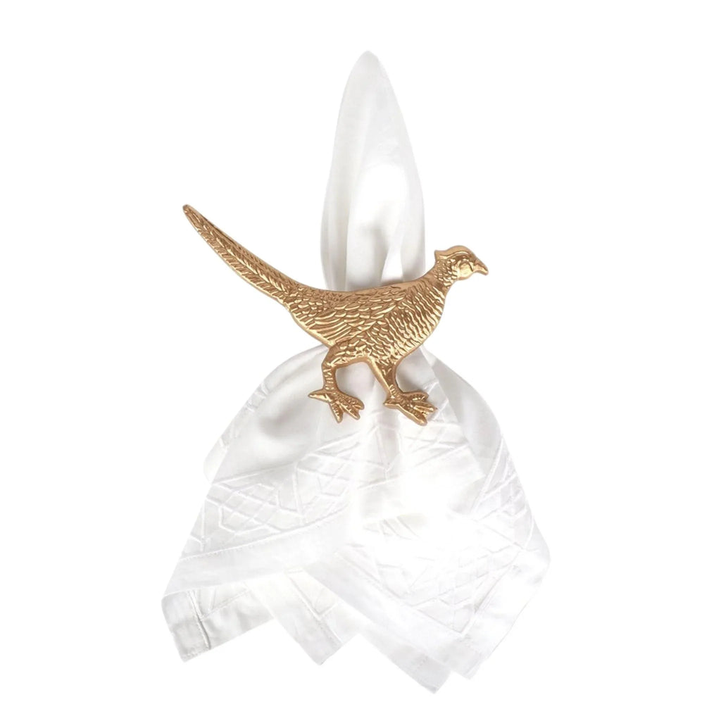 Set of 12 Regency Pheasant Napkin Rings - Placemats & Napkin Rings - The Well Appointed House