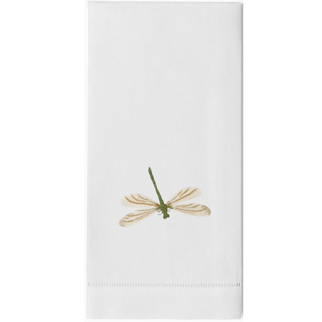 Set of 2 Dragonfly Design Embroidered Hand Towels - Hand Towels - The Well Appointed House