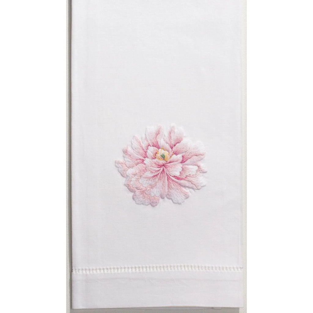 Set of 2 Pink Peony Floral Cotton Hand Towels - Hand Towels - The Well Appointed House