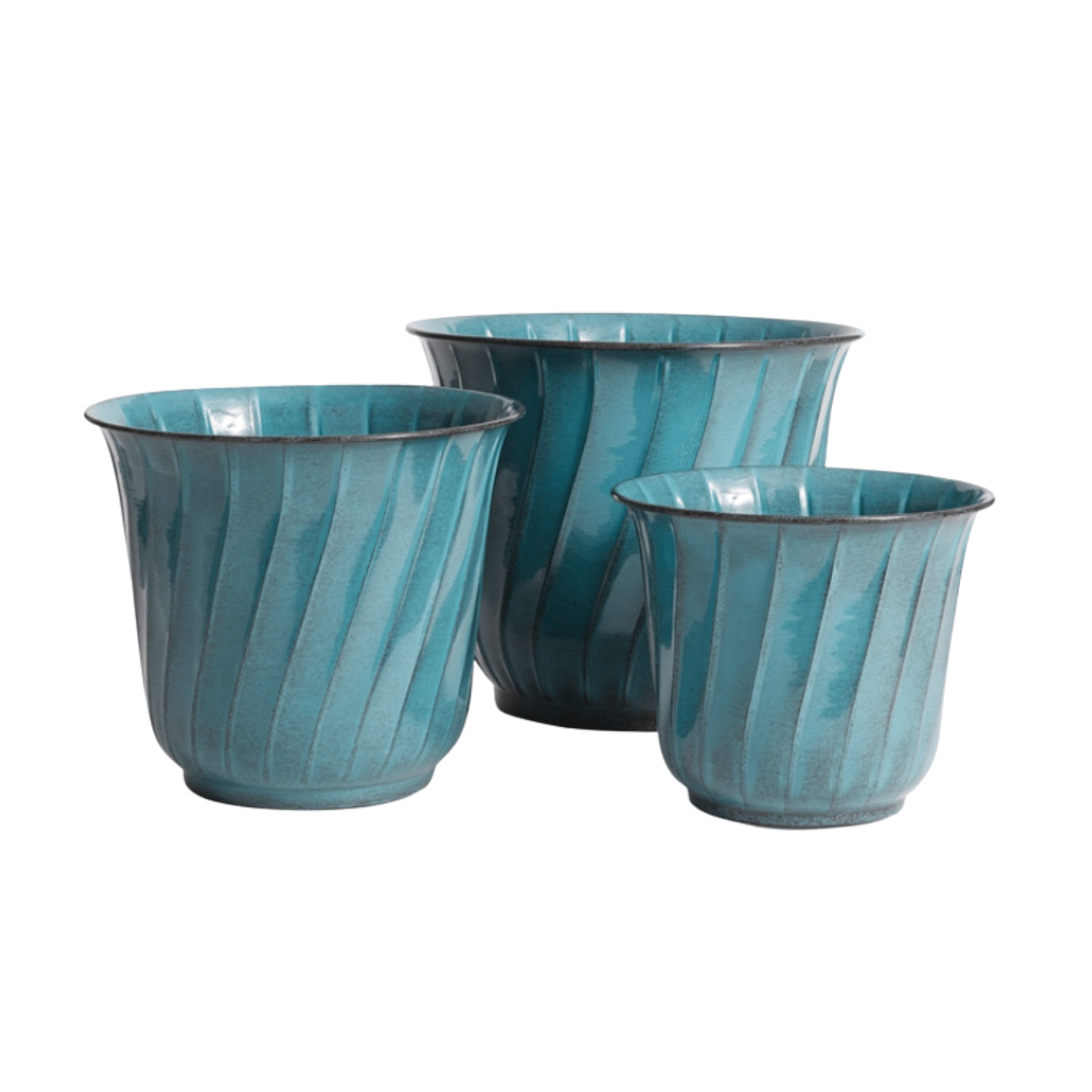 turquoise outdoor plant pots Leilani Pots, Set of 3