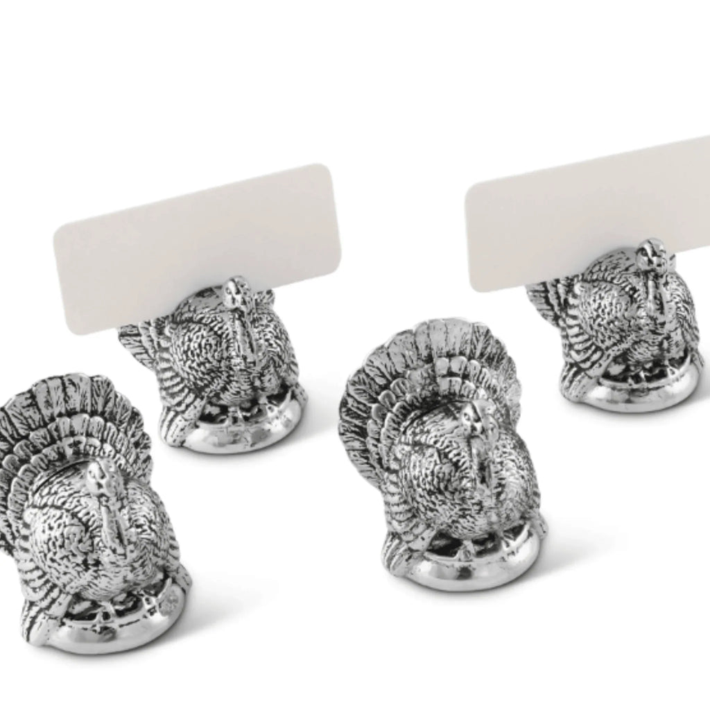 Set of 4 Aluminum Turkey Place Card Holders - Placecard Holders - The Well Appointed House