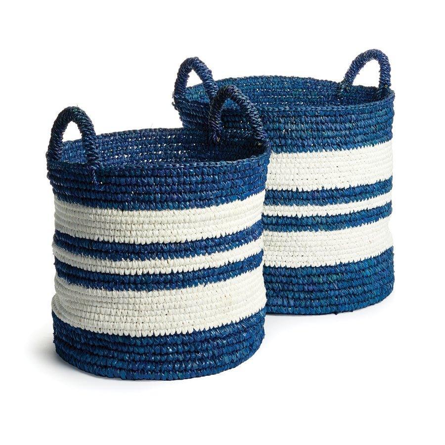 Set of Two Barclay Butera Baskets in Blue and White - Baskets & Bins - The Well Appointed House