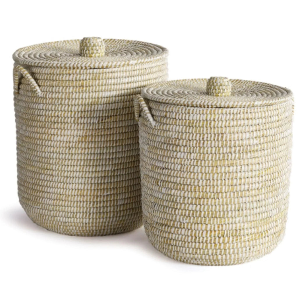 Set of Two River Grass Hamper Baskets with Lids - Hampers - The Well Appointed House