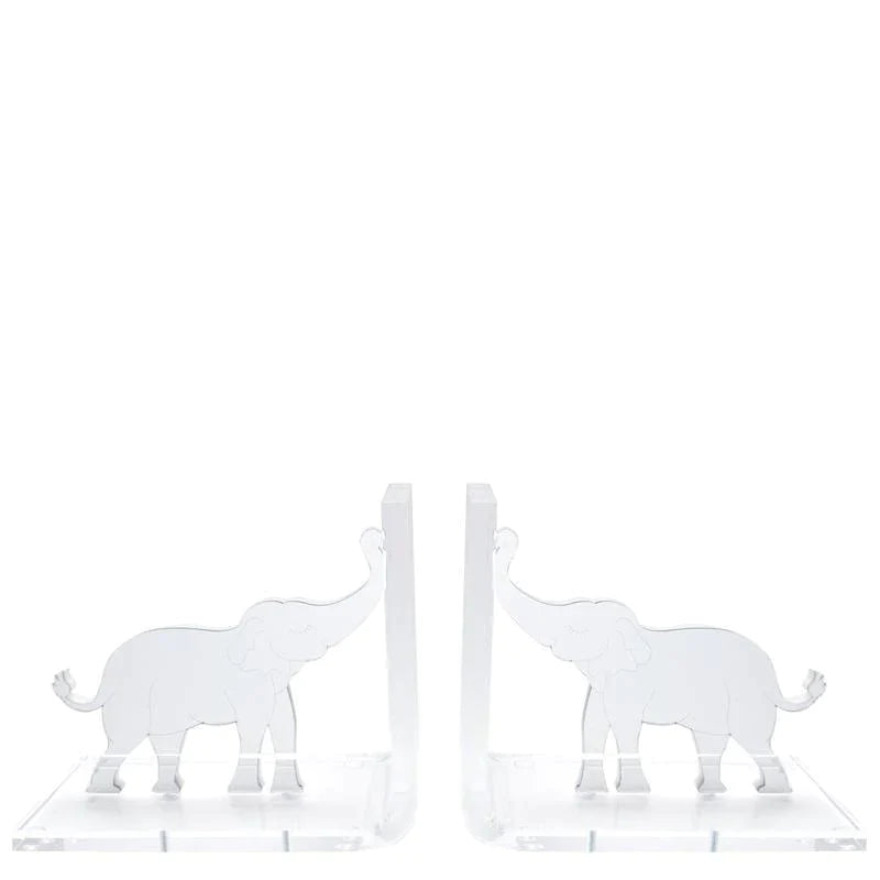 Silver Mirrored Elephant Bookends - Bookends - The Well Appointed House