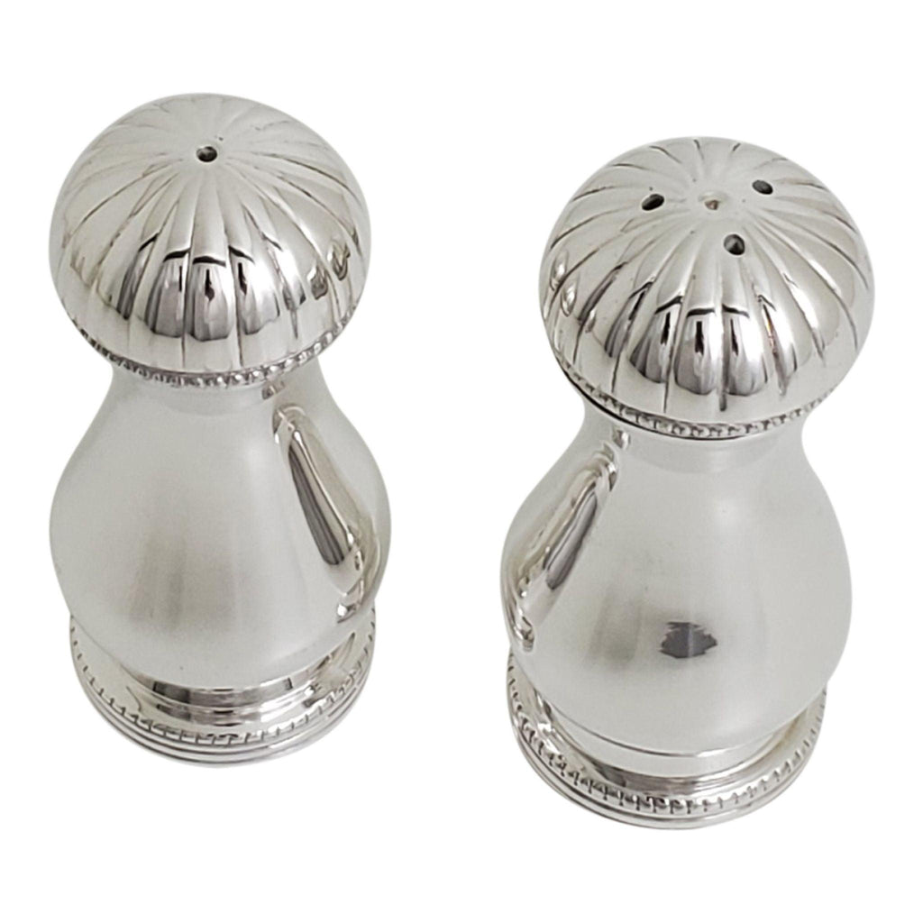 Silver Plate Salt and Pepper Shakers with Fluted Tops - Serveware - The Well Appointed House
