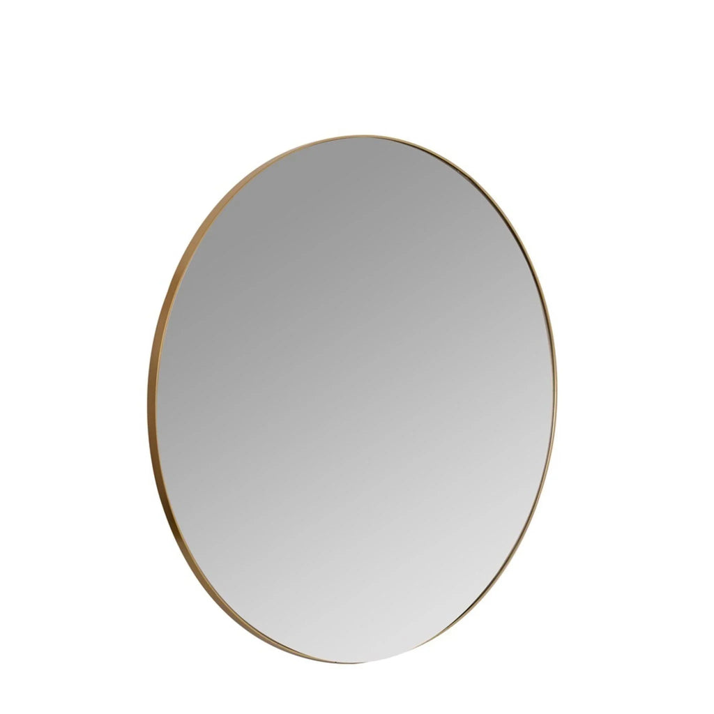 Simple Round Gold Rimmed Wall Mirror - Wall Mirrors - The Well Appointed House