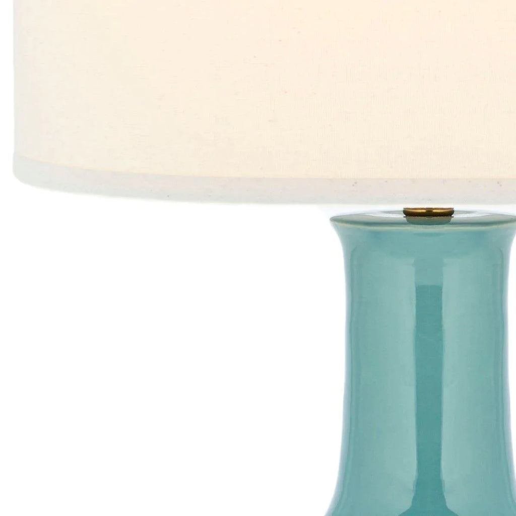 Sky Blue Glazed Ceramic Gourd Table Lamp - Table Lamps - The Well Appointed House