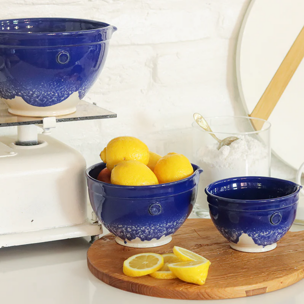 Dark Blue Glazed Handthrown Mixing Bowl -The Well Appointed House