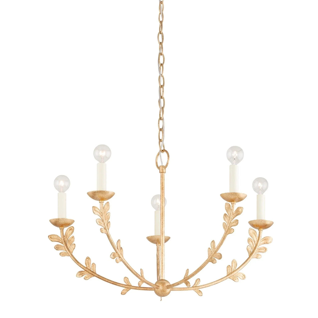Small Florian Chandelier in Vintage Gold Leaf - Chandeliers & Pendants - The Well Appointed House