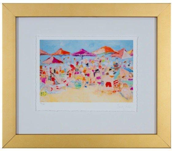 Small Fourth of July Beach Giclee Art in Gold frame - Paintings - The Well Appointed House