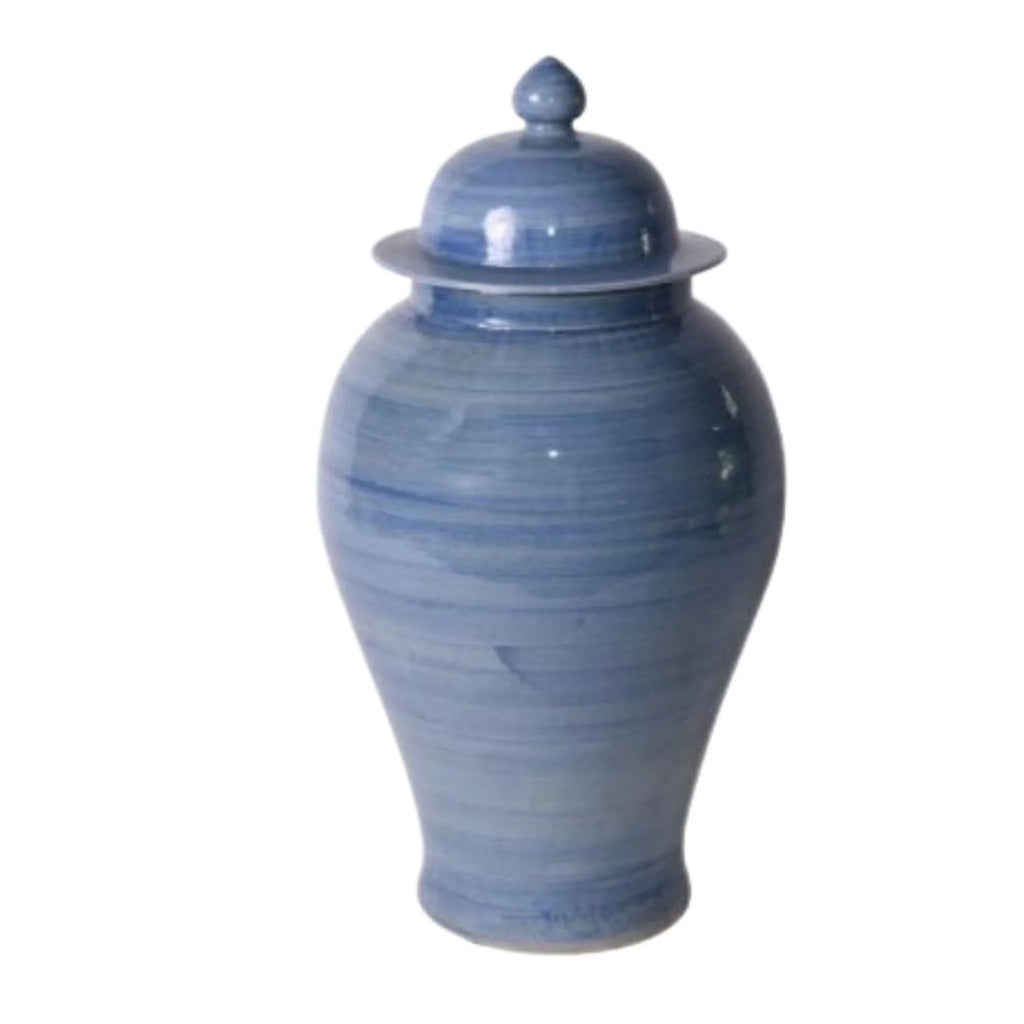 Small Lake Blue Porcelain Temple Jar - Vases & Jars - The Well Appointed House