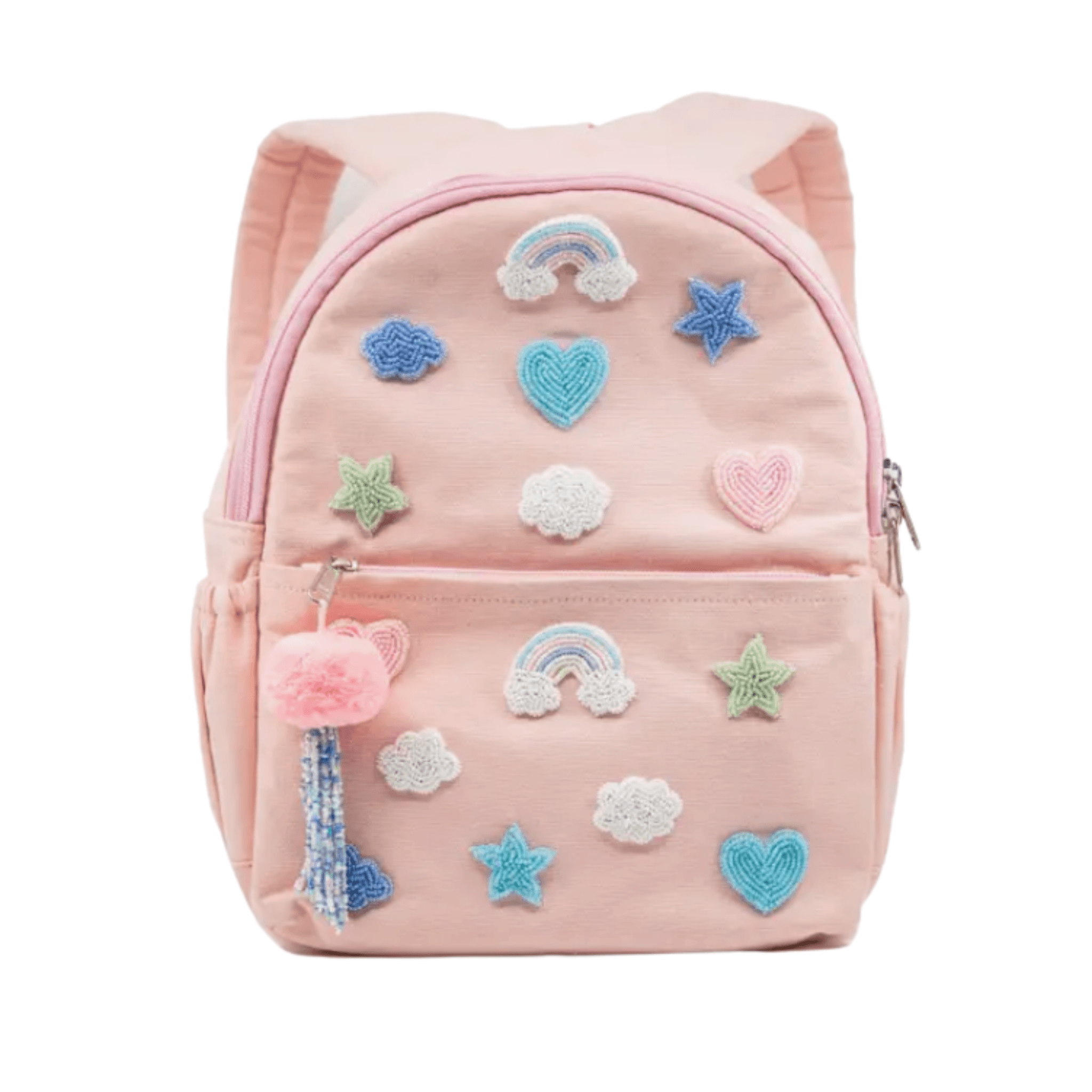 baby pink mini backpack Small Pink Backpack With Beaded Adornment – The Well Appointed House