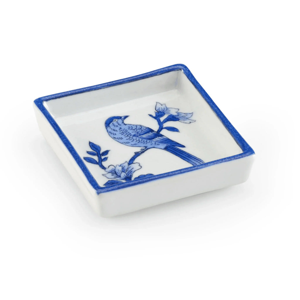 Small Square Blue Bird Tray - Decorative Trays - The Well Appointed House