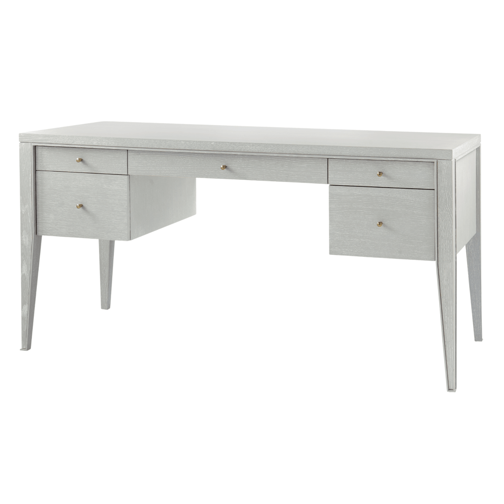 Soft Gray Clear Lacquered Paola Desk - Desks & Desk Chairs - The Well Appointed House