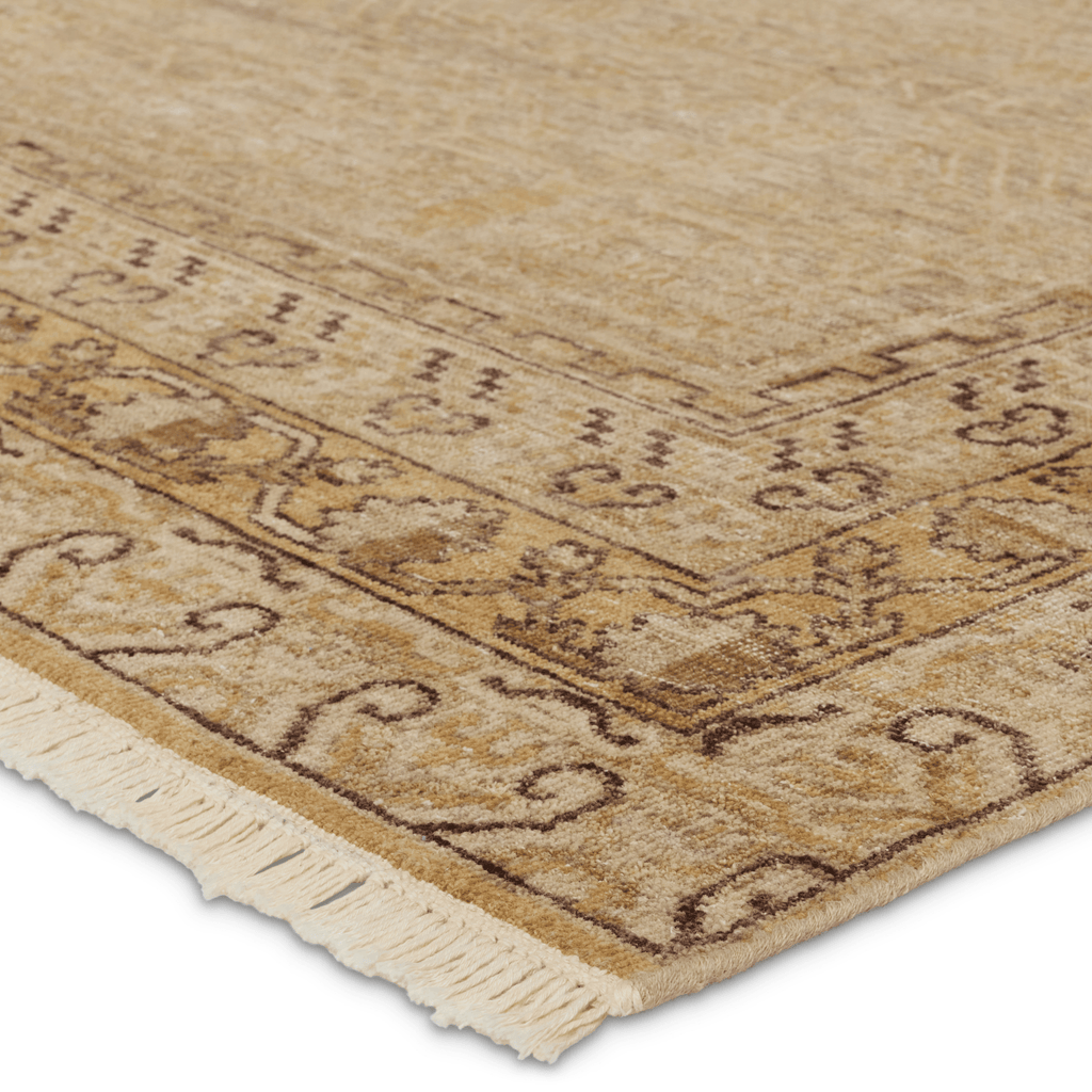 Someplace in Time Gold & Brown Hand Knotted Wool Area Rug - Available in a Variety of Sizes - Rugs - The Well Appointed House