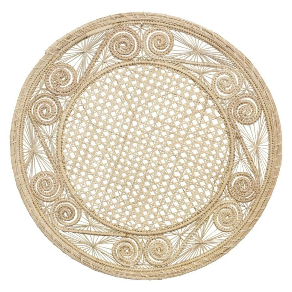 Spiral Pattern Round Wicker Placemats - Placemats & Napkin Rings - The Well Appointed House