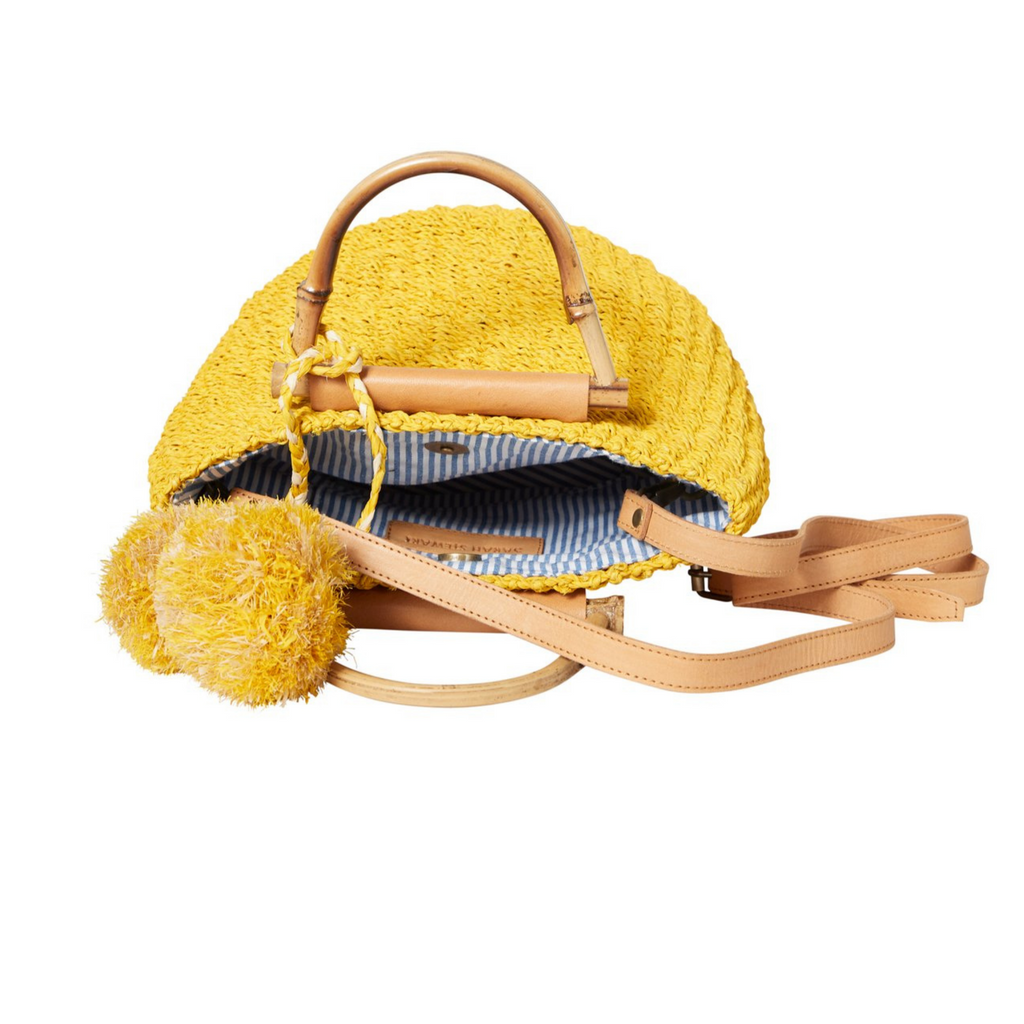 Maxi Straw Poof Crossbody in Marigold Yellow - The Well Appointed House