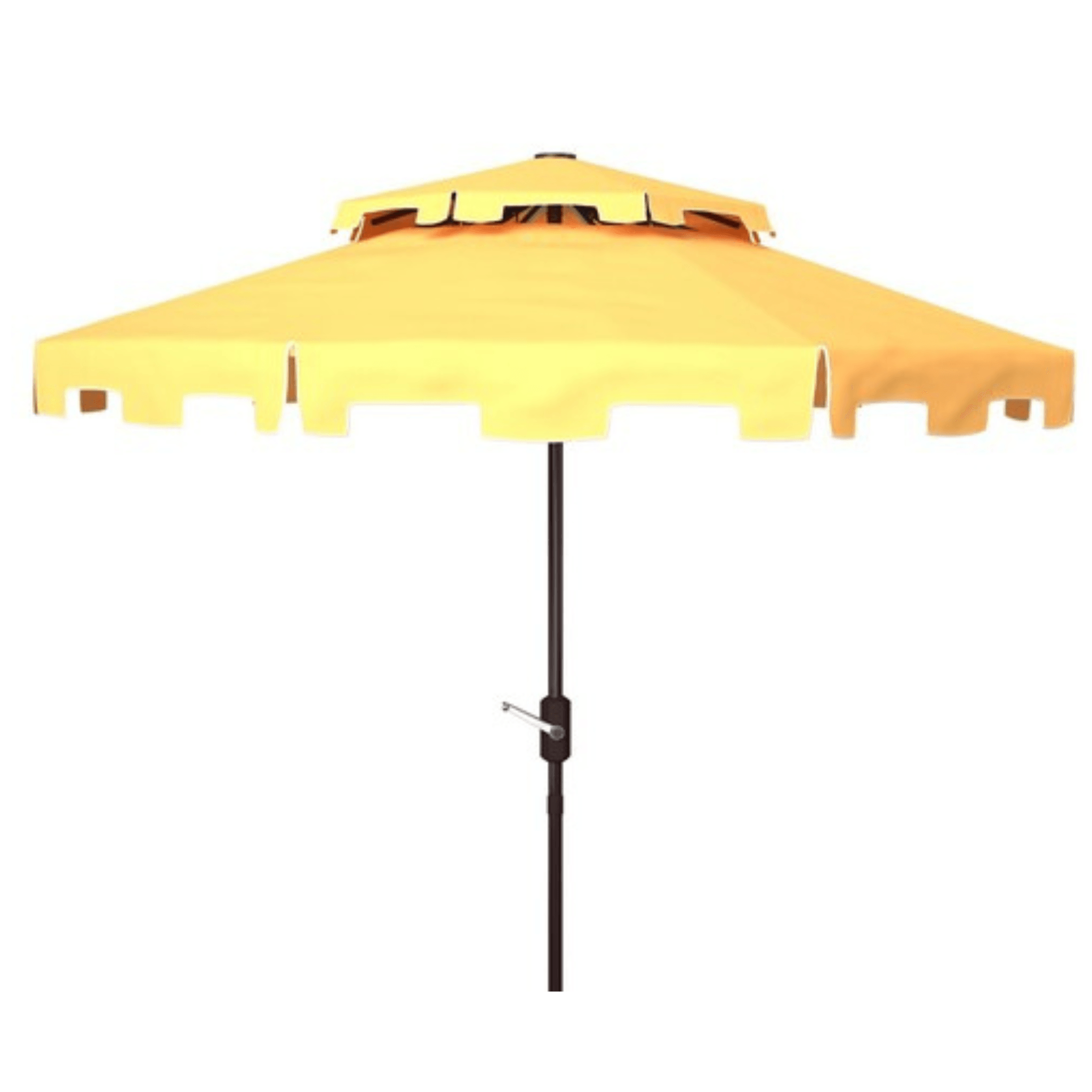 double top market patio umbrella with base Safavieh 9-ft. Zimmerman Double Top Market Patio Umbrella, Yellow White