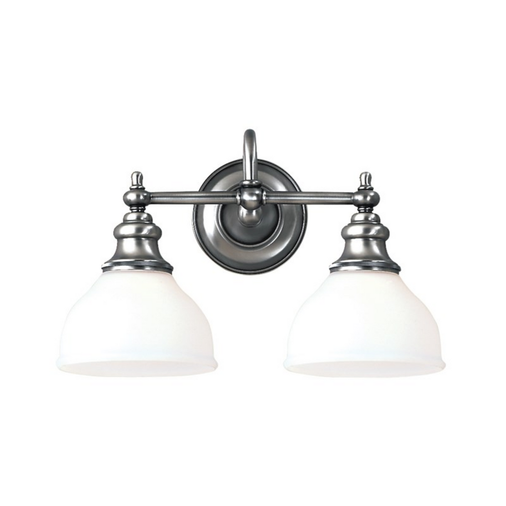 Sutton Polished Nickel Double Lamp Wall Sconce - The Well Appointed House