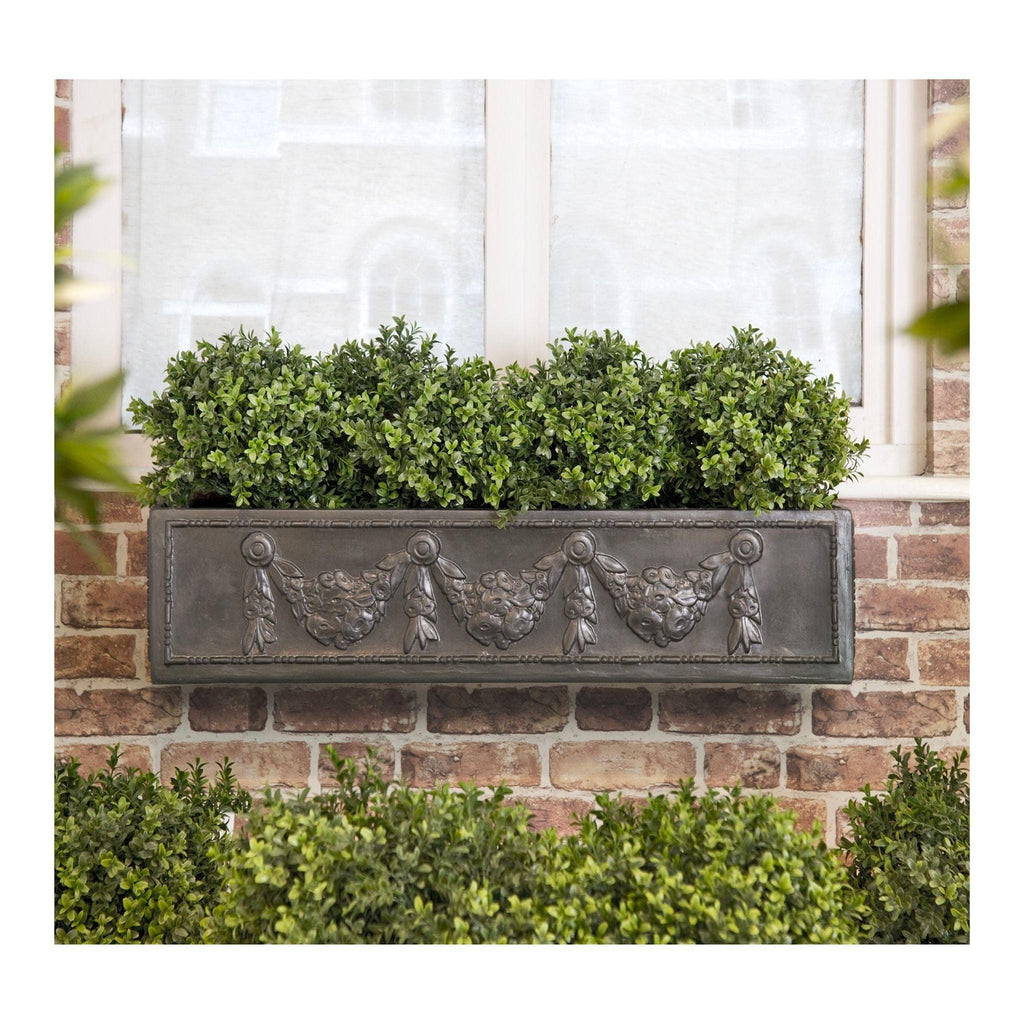 Swag Window Box- Available in Two Finishes - Outdoor Planters - The Well Appointed House