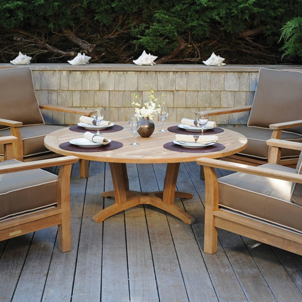 Teak Outdoor Round Chat Table - Outdoor Dining Tables & Chairs - The Well Appointed House