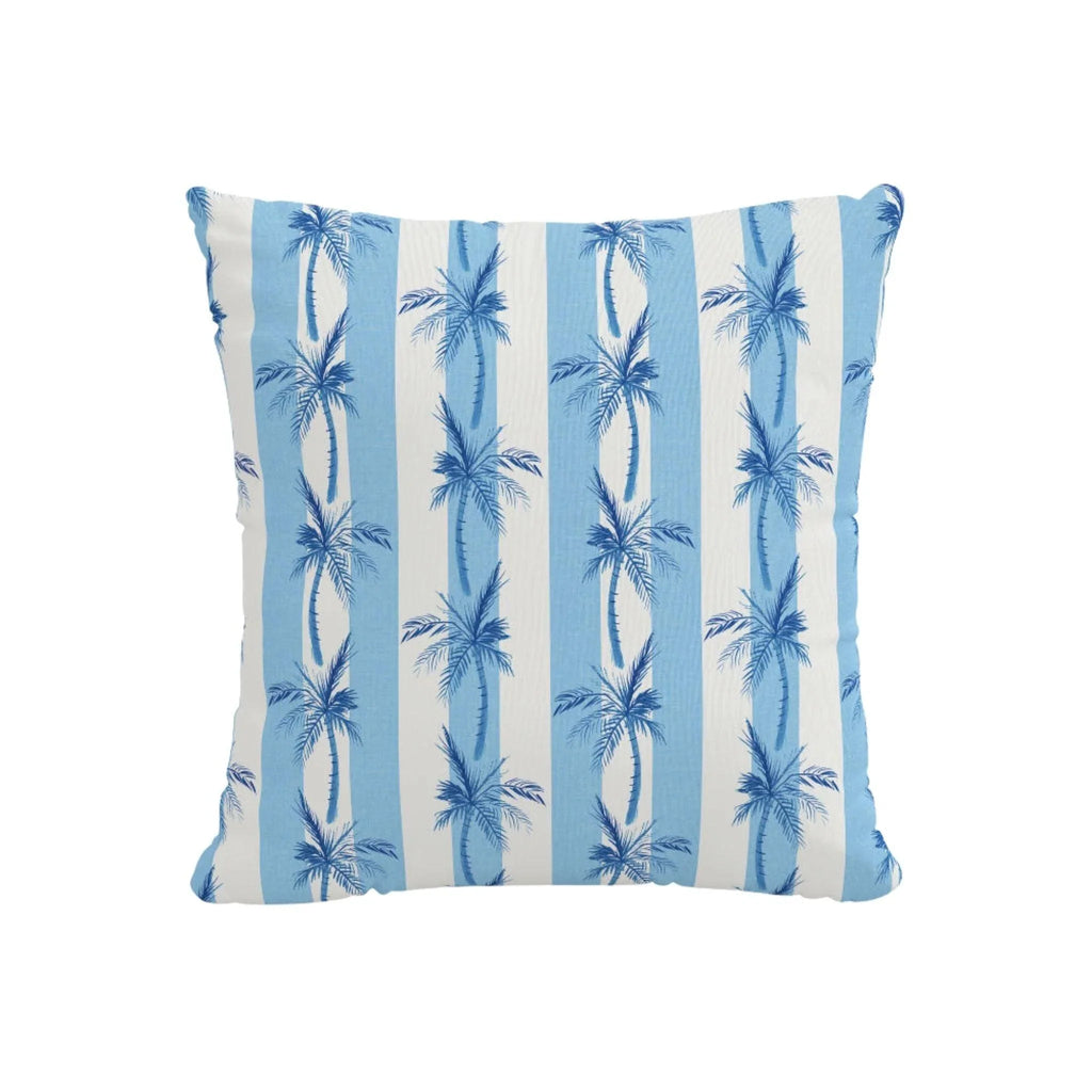 The Cabana Stripe Palms Pillow, Blue by Gray Malin - Pillows - The Well Appointed House