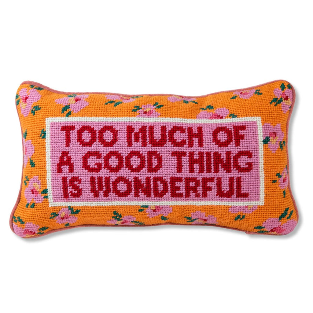 Too Much Needlepoint Pillow - The Well Appointed House