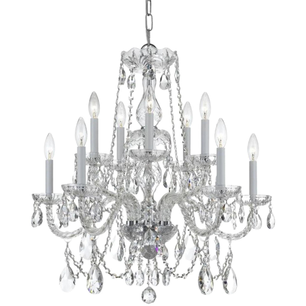 Traditional Swarovski Crystal 10 Light Chandelier - Chandeliers & Pendants - The Well Appointed House
