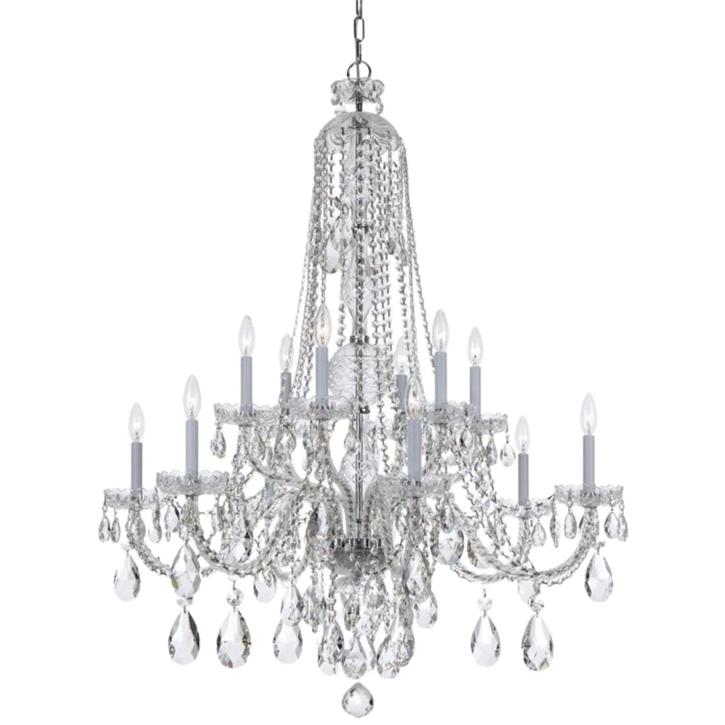 Traditional Swarovski Crystal 12 Light Chandelier - Chandeliers & Pendants - The Well Appointed House