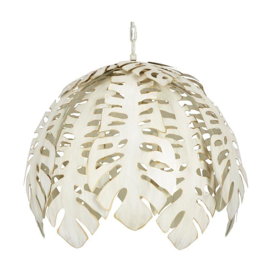 Tropical Leaf Chandelier with Antique Cream Finish - Chandeliers & Pendants - The Well Appointed House