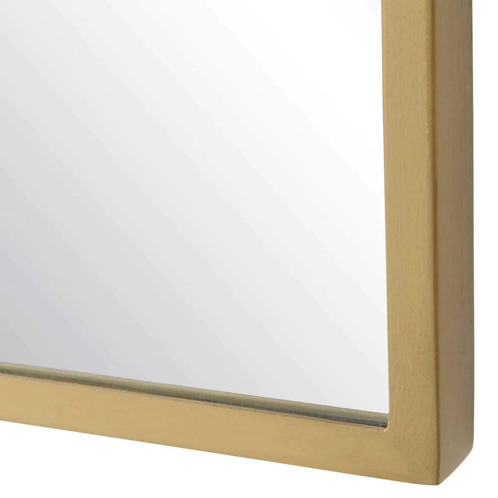 Trumeau Inspired Brushed Brass Wall Mirror - Wall Mirrors - The Well Appointed House