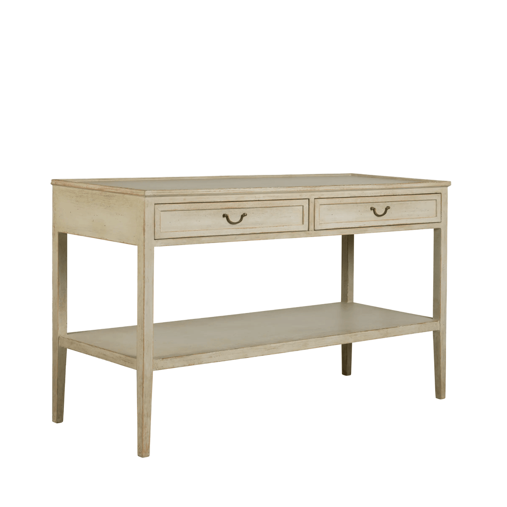 Two Drawer Teak Console Table - Available in Multiple Finishes - Sideboards & Consoles - The Well Appointed House