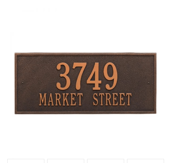 Two Line Hartford Estate Personalized Address Wall Plaque - Available in Multiple Finishes - Address Signs & Mailboxes - The Well Appointed House