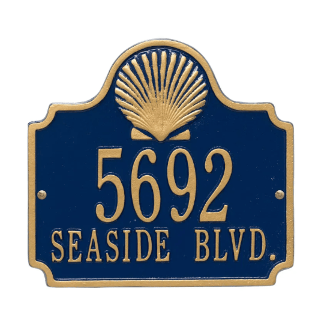 Two Line Personalized Conch Address Wall Plaque - Availble in Multiple Finishes - Address Signs & Mailboxes - The Well Appointed House