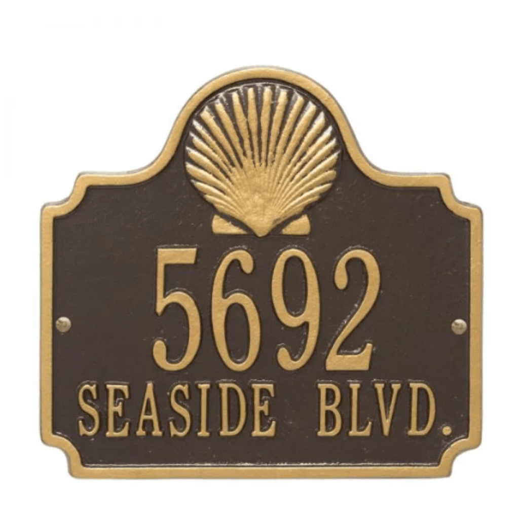 Two Line Personalized Conch Address Wall Plaque - Availble in Multiple Finishes - Address Signs & Mailboxes - The Well Appointed House